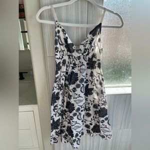 Derek Heart black and white floral print cotton dress size S